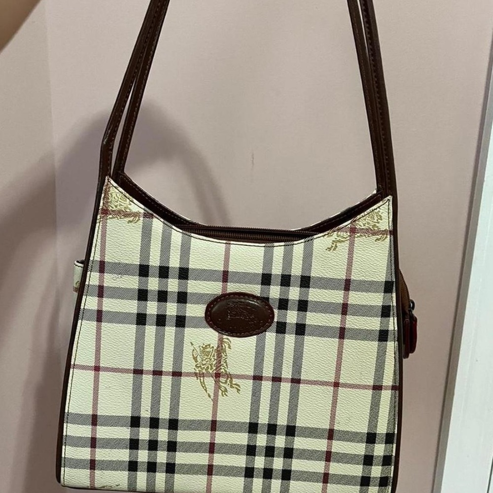Plaid Cream and Tan Purse!
